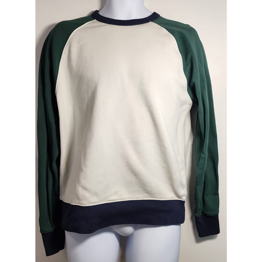 J.Crew Reimagined Fleece Sweatshirt‎ M Colorblock Raglan Preppy Casual